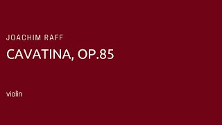 Joachim Raff  Cavatina Op85 for violin and piano piano accompaniment [upl. by Edac]