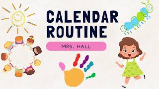 Preschool Calendar Routine Video Preschool Learning [upl. by Llemej]