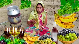 Grapes 🍇 Banana 🍌 wine making by Santali tribe women  Desi Daru making and Drinking 🍸Smart Cook [upl. by Bartle]