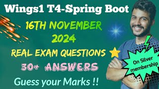 Wings1 Spring boot ion center Exam Answer16th November Exam Answer tcs wings1 t4 springboot [upl. by Hras773]