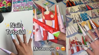 NAILS COMPILATION 💘 paper nails designs  tutorial [upl. by Izzy]