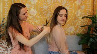 ASMR  All The Hair Play You Can Think Of brushing clipping scalp massage lice check [upl. by Htinnek]