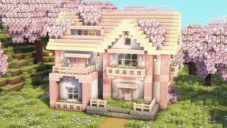 Minecraft How to Build a Cozy Cherry Blossom House  Tutorial [upl. by Oneill876]