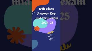 10th class Sanskrit answer Key  mid term exam 2024 exam answerkey [upl. by Wendi]