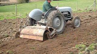 Ferguson TEA tractor with a howard rotovator and howard reduction gearbox [upl. by Lathrope]