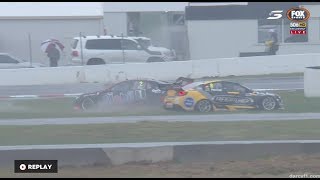 Supercars  HRTWalkinshawAndrettiUnited Crashes [upl. by Yhtnomit]