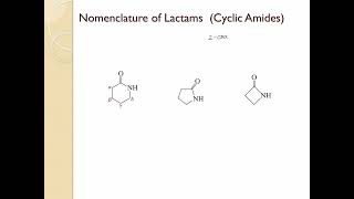 Carboxylic Acid Derivatives Part 5  Nomenclature of Amides and cyclic Amides Lactams [upl. by Dupaix]