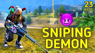 SOLO VS SQUAD  DEMONIC AIM🔥  AWM Y  AWM SOLO SNIPER WIPES SQUADS  99 HEADSHOT INTEL I5 [upl. by Ahsiema]