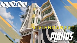 VIVIENDA MULTIFAMILIAR DE 8X20 EN PUNO ARQUITECTURA FACHADA ESTILO DIFERENTE [upl. by Ynahpit]