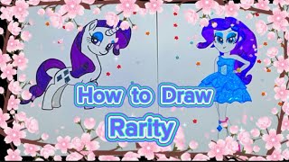 How to Draw Rarity into Human💎  My Little Pony  Drawing For Kids [upl. by Morgun]