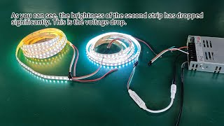 How to solve the LED strip voltage drop example 5V SK6812 RGB LED strip [upl. by Nylrak]