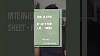 Interview cheat sheet async vs async in flutter [upl. by Stinky]