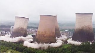 Video Iconic Rugeley Power Station Demolished In Seconds [upl. by Yeznil]