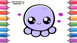 How to draw a cute octopus step by step [upl. by Andi919]