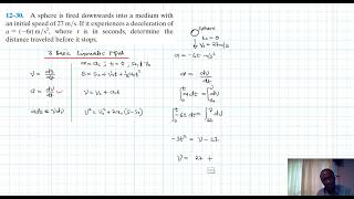 12–30 Kinematics of a Particle Chapter 12 Hibbeler Dynamics Benam Academy [upl. by Annamarie]