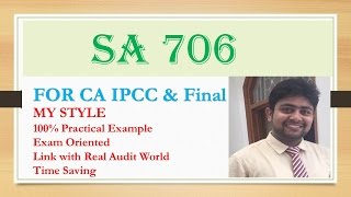 SA 706 Emphasis of matter paragraphs and other matters in the Audit Report Audit [upl. by Leira]