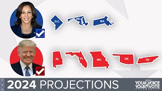 2024 Election Projections for Ala Fla Md Okla DC Mo Mass Tenn [upl. by Ylenaj355]