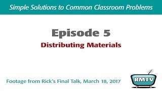 Rick Morris  Final Talk  Episode 5  Distributing Materials [upl. by Airotciv]