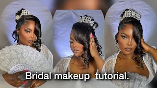 BRIDAL MAKEUP LOOK TUTORIAL extra makeup look version😍 [upl. by Zakarias64]