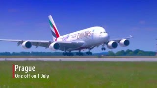 9 new cities in 2015  Inaugural flights  Airbus A380  Emirates Airline [upl. by Lirret479]