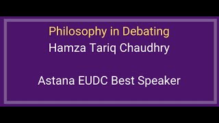 Hamza Tariq Chaudhry Philosophy in Debating [upl. by Vas]