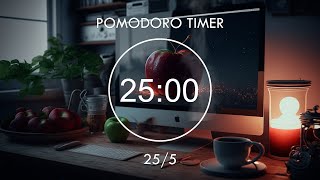 255 Pomodoro Timer ★︎ Cloudy and Rainy Day Focus on Studying and Working ★︎ 8 x 25 min [upl. by Ahtelrac]