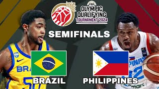 Philippines vs Brazil  FIBA Olympic Qualifying Tournament Semifinals Live Scoreboard [upl. by Bartko]