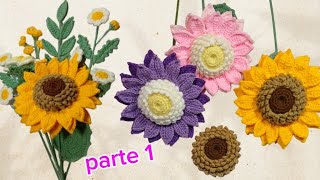 GIRASOL TEJIDO A CROCHET 🌻 PASO A PASO 💐 PARTE 1 🌻 [upl. by Idmann574]