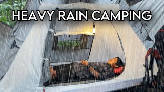 ALONE IN HEAVY RAIN WITH AUTOMATIC TENT  SOLO CAMPING HEAVY RAIN [upl. by Aihcats907]