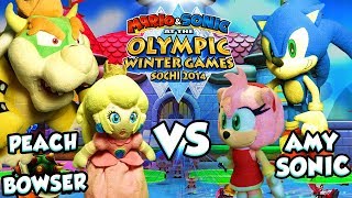 ABM Bowser amp Peach Vs Sonic amp Amy  Mario amp Sonic Sochi 2014 Olympic Games ᴴᴰ [upl. by Adnovoj]