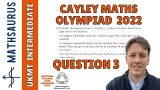 Maths Olympiad  UKMT Cayley 2022 Q3 [upl. by Franci322]