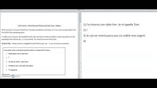 AQA GCSE French Speaking Role play Higher Tier [upl. by Augustine]