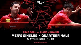 Timo Boll vs Liang Jingkun  MS QF  Singapore Smash 2024 [upl. by Nirrep]