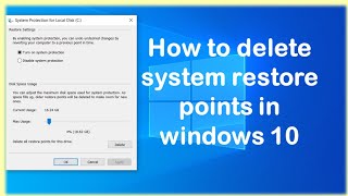 How to delete all system restore points in windows 10 Windows restore point kaise delete kare [upl. by Gibbs577]