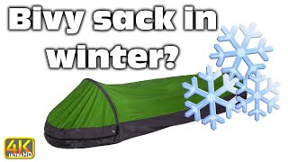 Using a Bivy Sack Winter Camping To Stay Dry 4k UHD camping [upl. by Alauqahs]