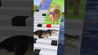 Dance Stairs Race Funny Lion 🦁 vs Crocodile 🐊 Game New Update Part 26 shorts shortsfeed lion [upl. by Dilks857]