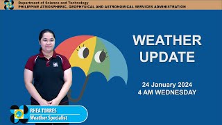 Public Weather Forecast issued at 4AM  January 24 2024  Wednesday [upl. by Ronoh474]