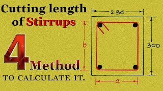 4 method to calculate cutting length of stirrups  Cutting length of stirrups [upl. by Nerraj]