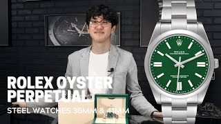 Rolex Oyster Perpetual Steel Watches  36mm and 41mm  SwissWatchExpo [upl. by Ahsemac]