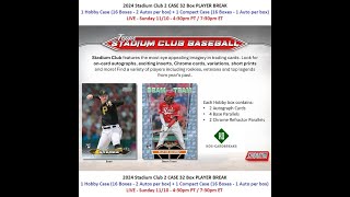 2024 Topps Stadium Club Baseball 2 Case Hobby  Compact Player Break 1  111024 [upl. by Yevad]