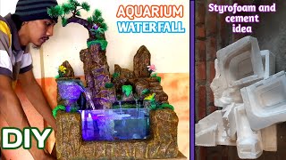 Membuat air terjun aquarium dari styrofoam Miniature waterfall aquarium [upl. by Lal]