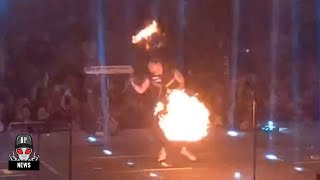 Shinedowns Brent Smith Burned By Pyro During Recent Performance [upl. by Aititel874]