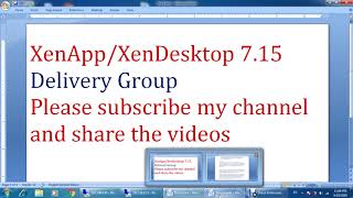 15XenDesktop715 Delivery Group [upl. by Fabe]