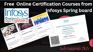 FREE Online Courses with Certificate by Infosys Infosys Spring Board how to select course [upl. by Adnorahs595]