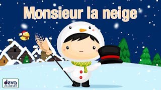 Monsieur la neige ⒹⒺⓋⒶ Chanson de Noël sous la neige avec paroles [upl. by Maritsa]