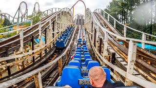 Dueling Roller Coaster  Racer 75  Kings Dominion VA  POV 5K60 FPS [upl. by Enovahs53]