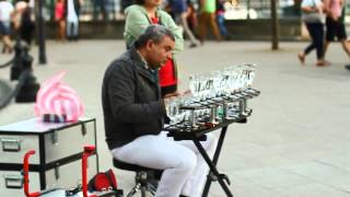 Popcorn song  Music with glasses by A Street performer [upl. by Molloy]