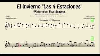 El Invierno Las 4 Estaciones Partitura de Trompeta y Fliscorno [upl. by Greene]