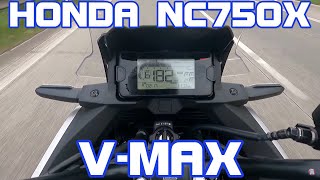 Honda NC750X  AUTOBAHN  Top Speed  VMax [upl. by Ehtyaf]