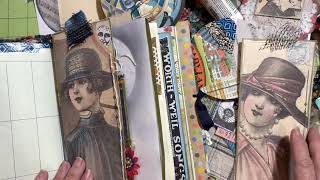 Add assorted embellishments to the moon music with French fashionistas junk journal [upl. by Lleinnad872]